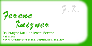 ferenc knizner business card